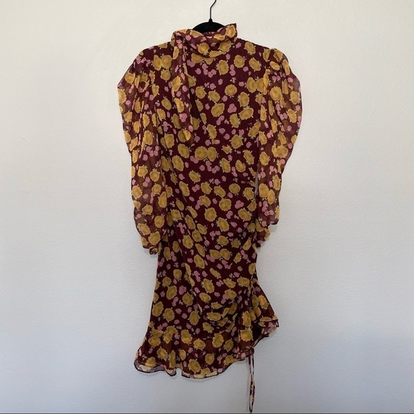 NWT keepsake the label dissolve long sleeve mini dress in chocolate rose sz.XXS - Picture 1 of 7